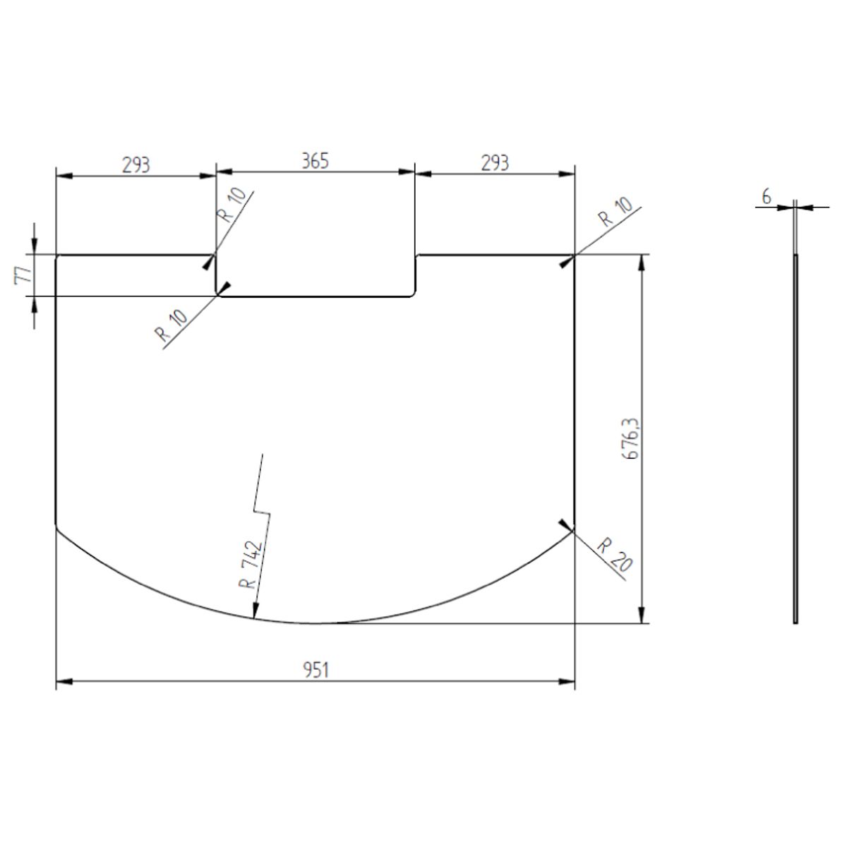 Glasgulvplade HETA Scan-Line 500-serien