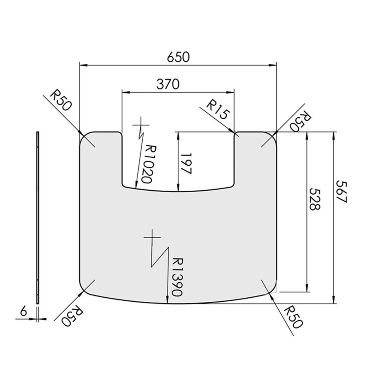 Glasgulvplade, lille TermaTech TT30