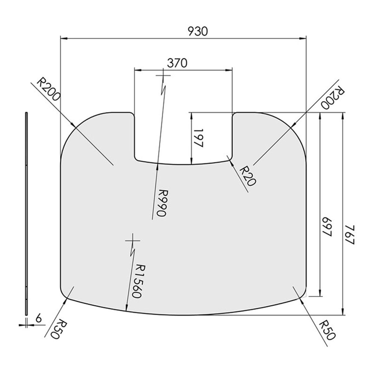 Glasgulvplade, stor TermaTech TT30