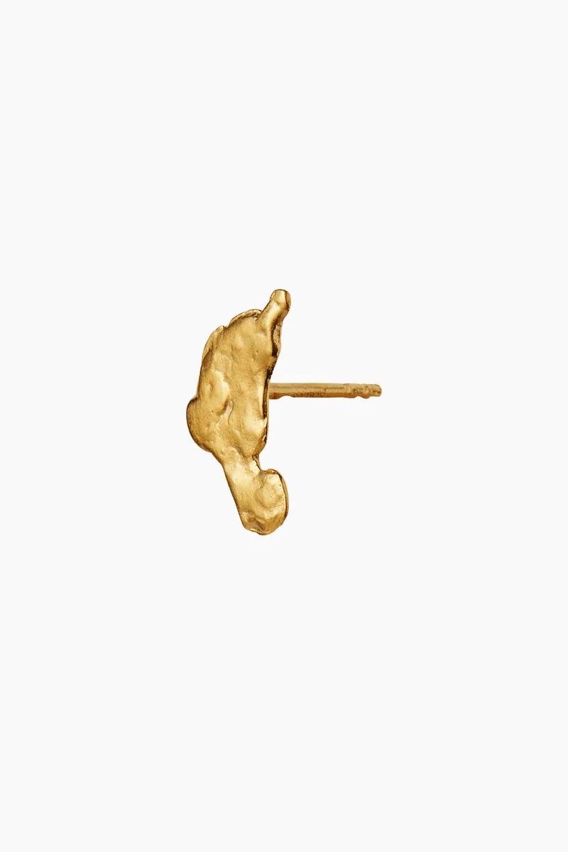 Gold Splash Earring - Gold - Stine A - Guld One Size