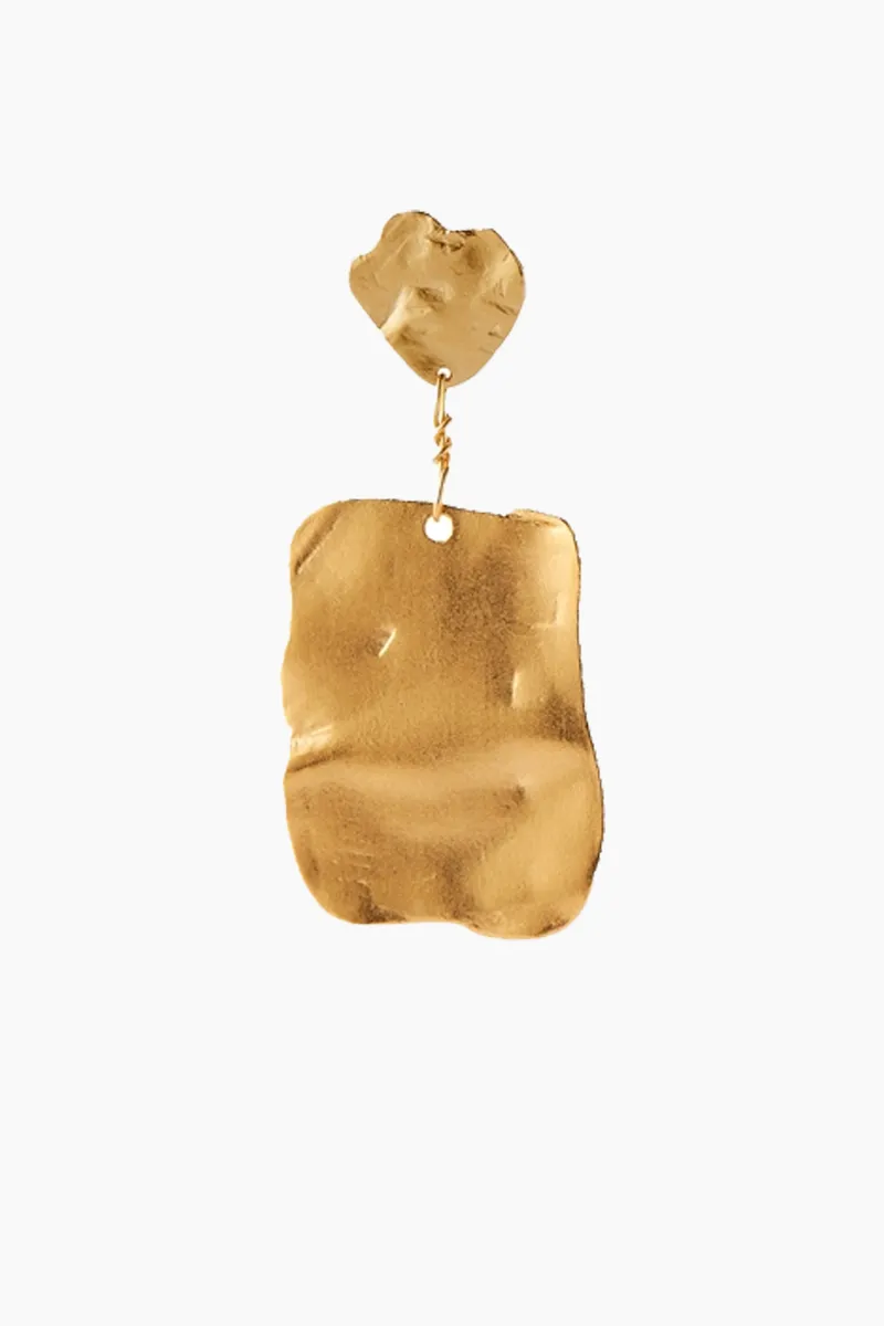 Golden Reflection Earring - Gold - Stine A - Guld One Size