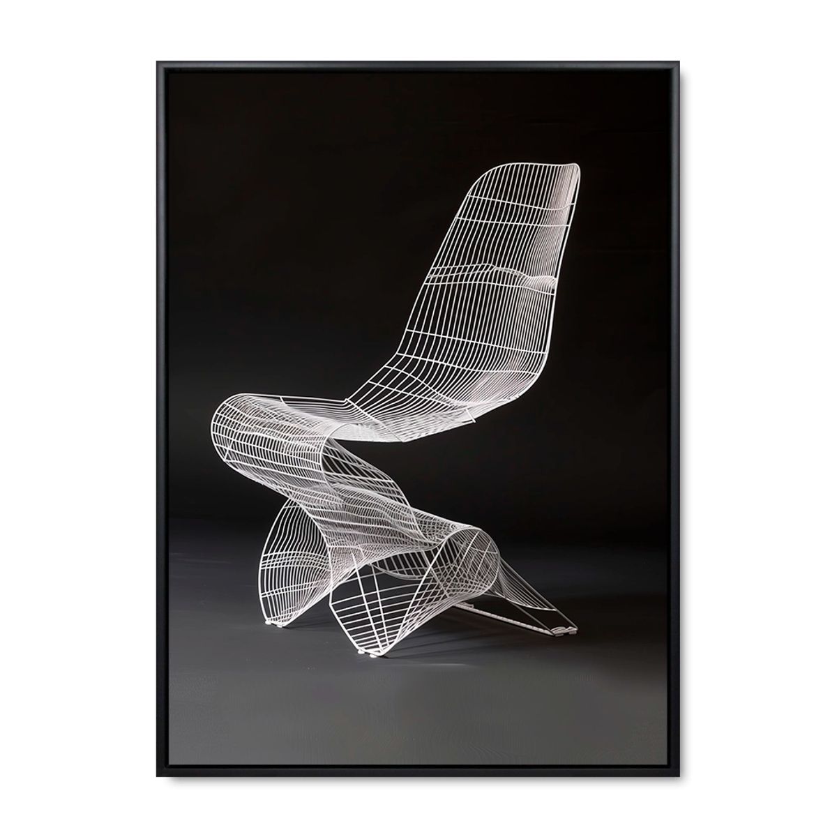 Graceful 6 - 90x120 cm. - Sort ramme