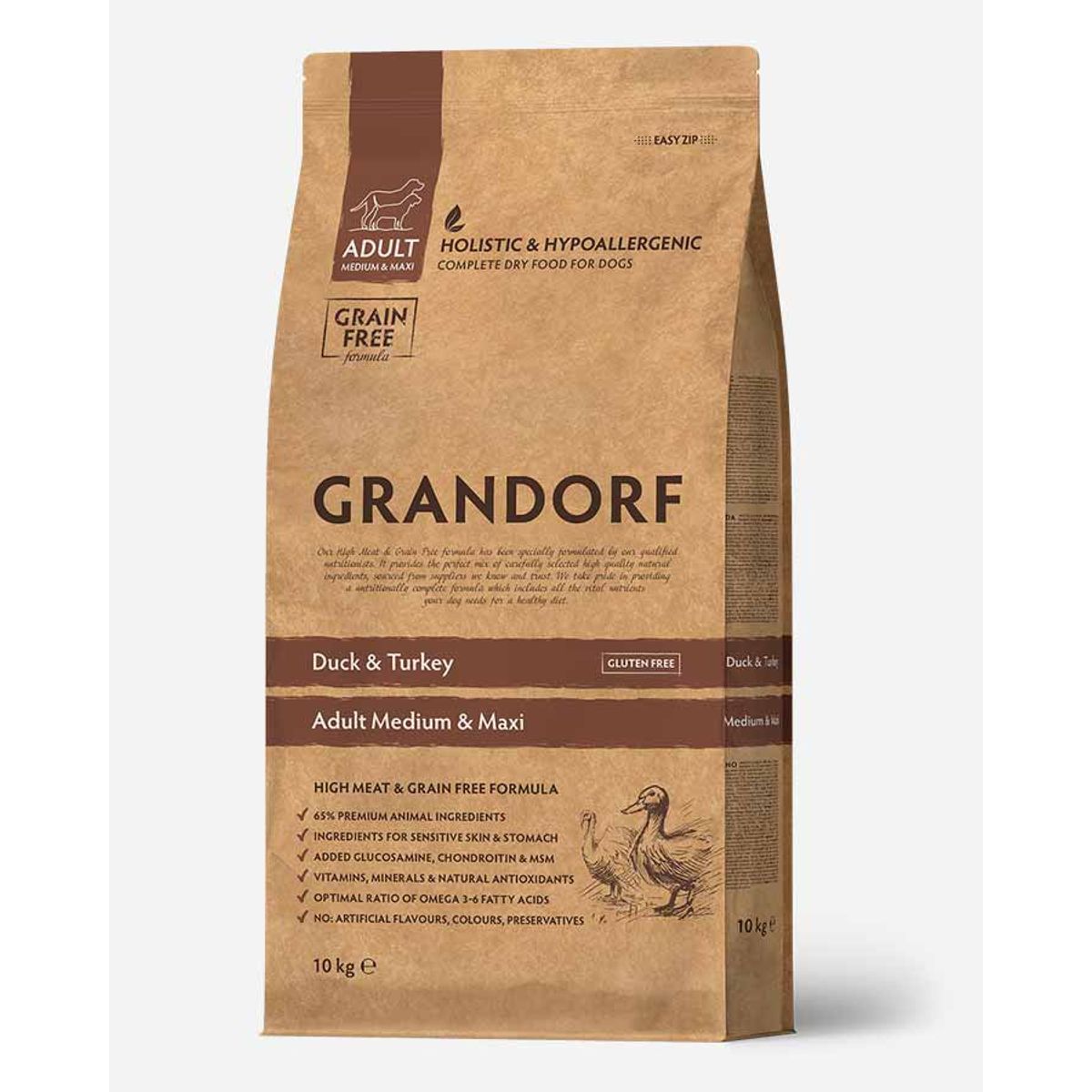 Grandorf Adult - And, Kalkun og Kornfri - 10kg