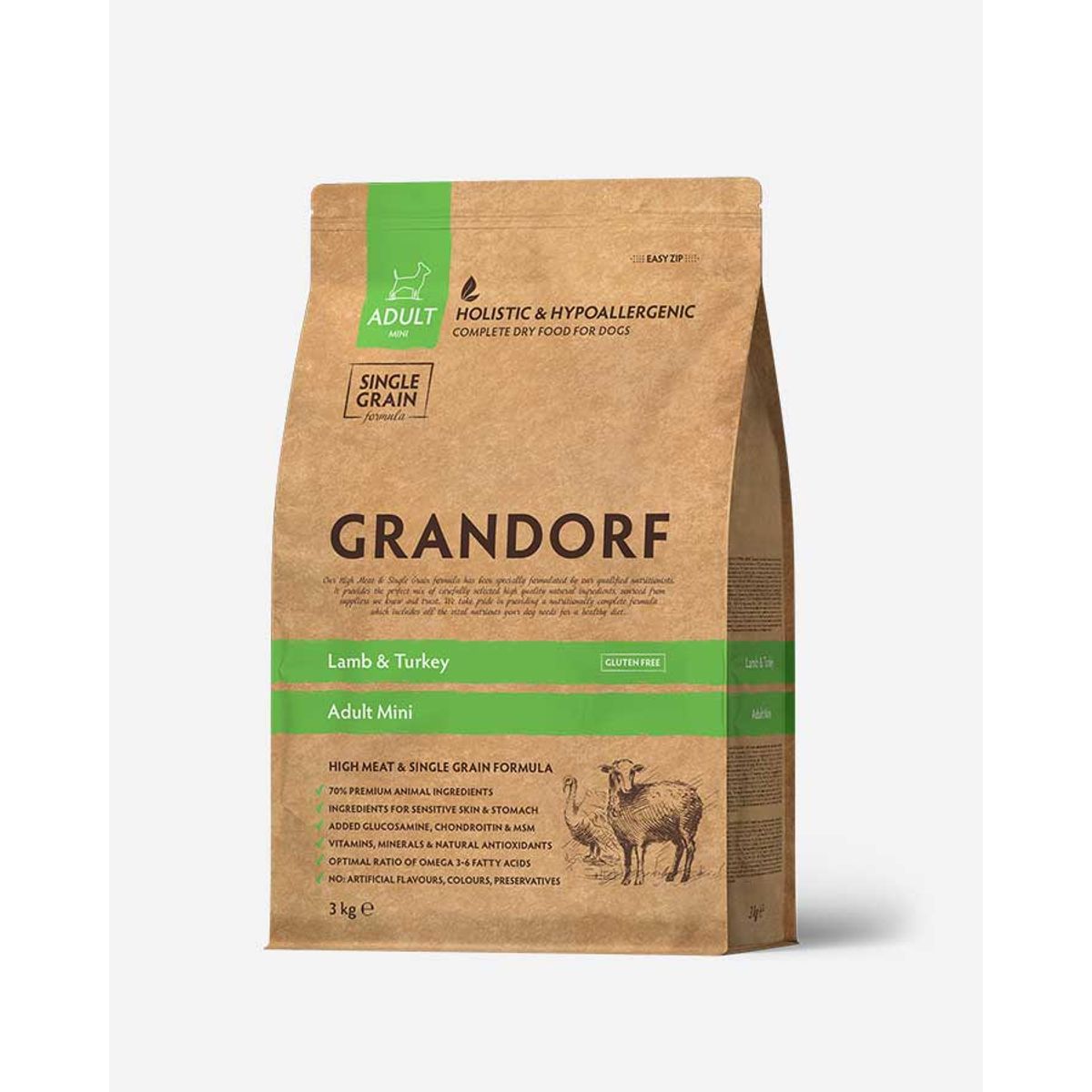 Grandorf Adult Mini - Lam og Kalkun - 3kg