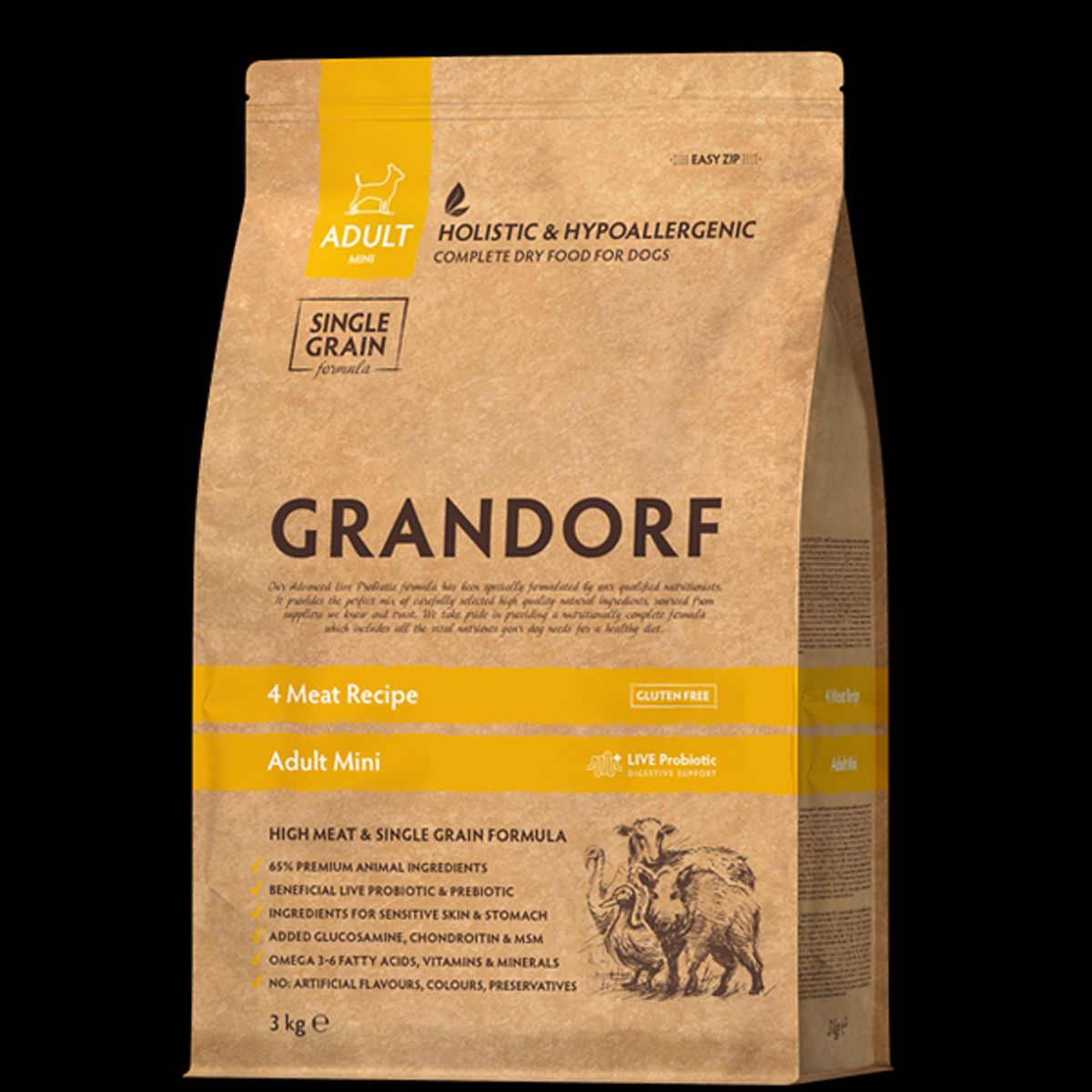 Grandorf hundefoder mini 4 Meat 3Kg