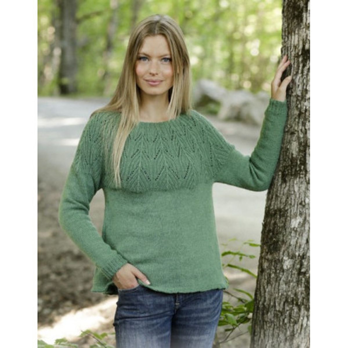 Green Echo by DROPS Design - Bluse Strikkeopskrift str. S - XXXL - X-Large