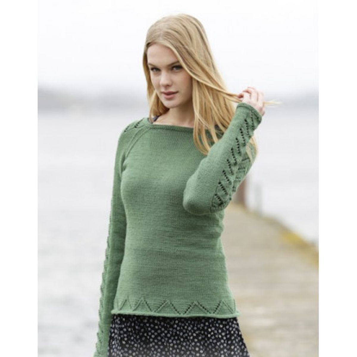 Green Forest by DROPS Design - Bluse Strikkeopskrift str. S - XXXL - Large