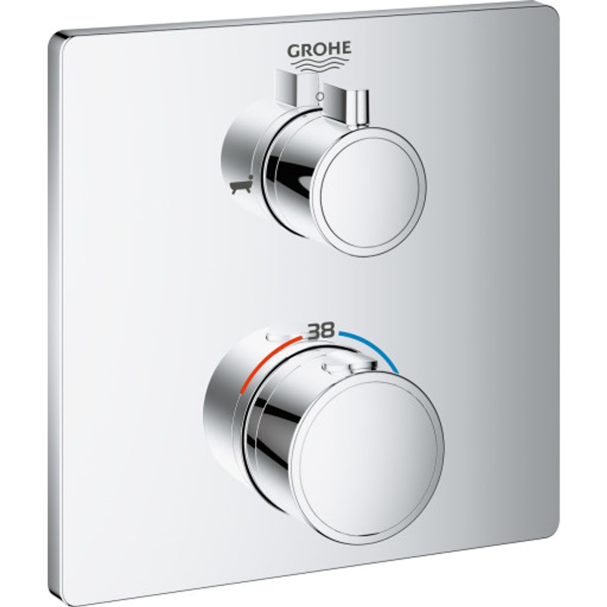 GROHE Grohtherm forplade til smartbox firkantet hovedbrus og kar