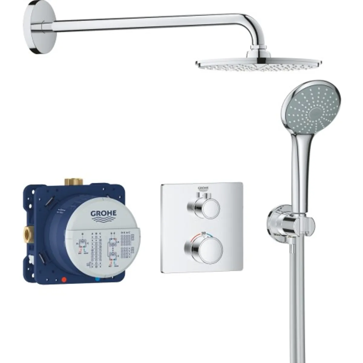 Grohe Grohtherm Rainshower Cosmopolitan 210 brusesæt, krom