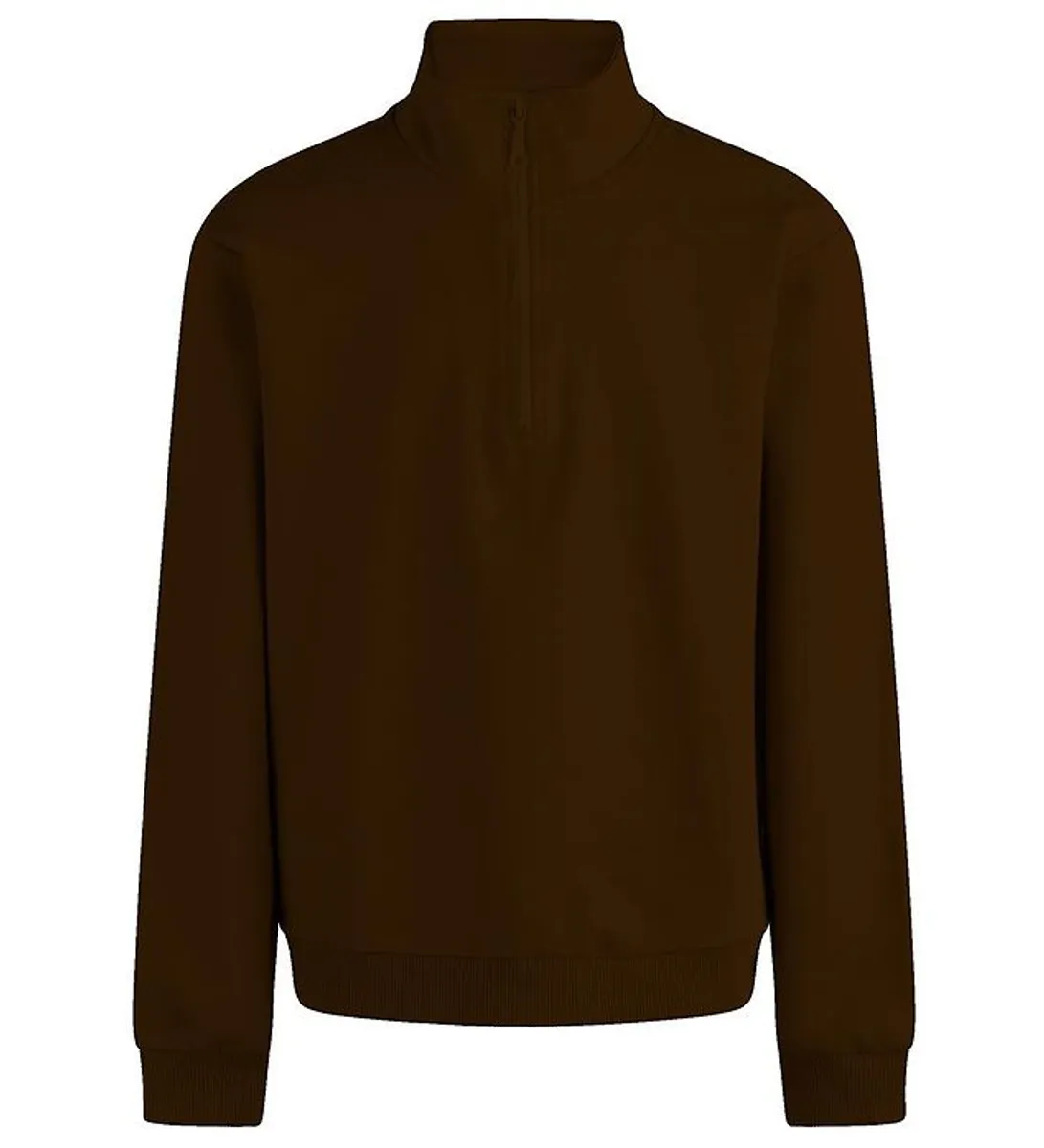 Grunt Sweatshirt - Delfo Sweat Half Zip - Brown