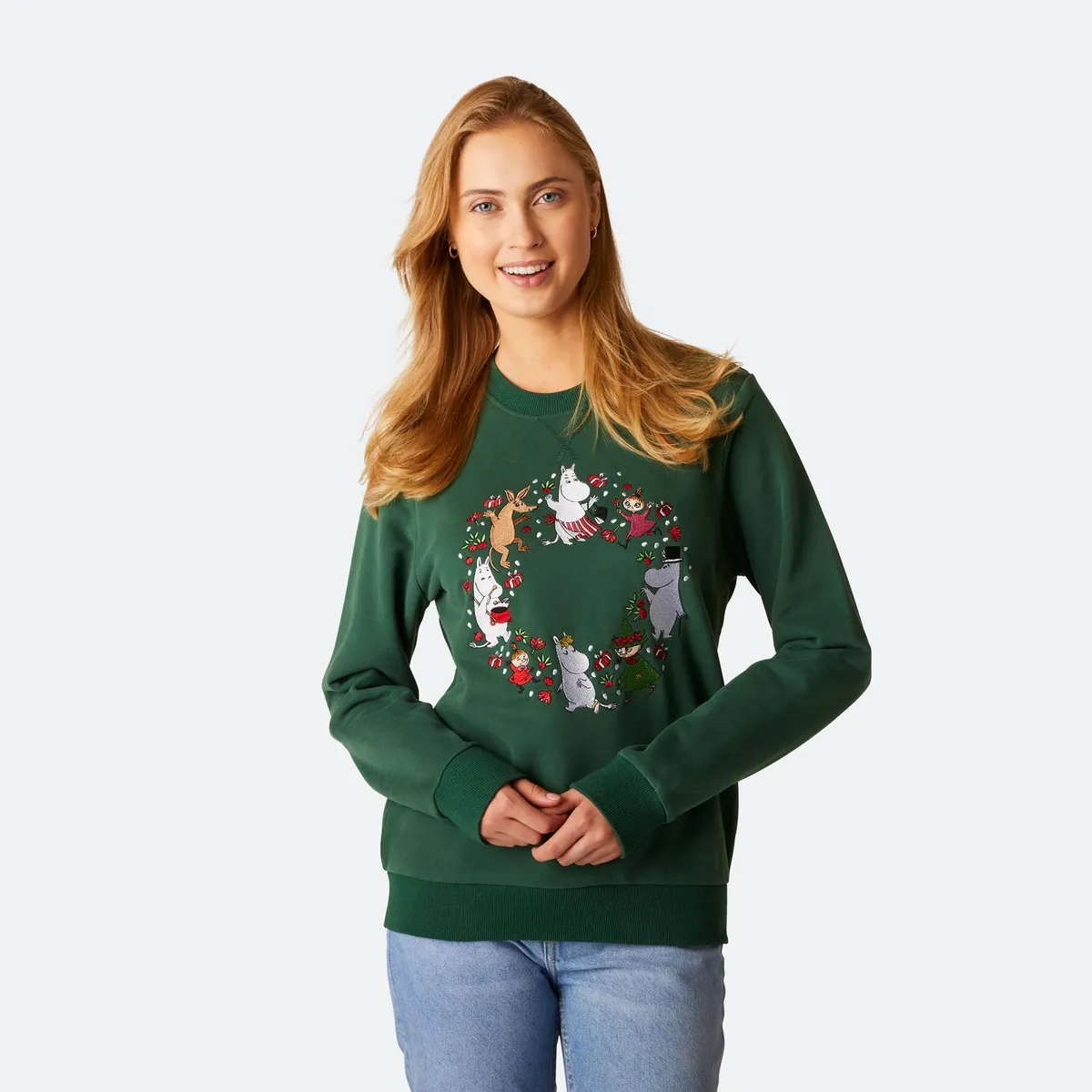 Grøn Mumi Julesweatshirt Dame