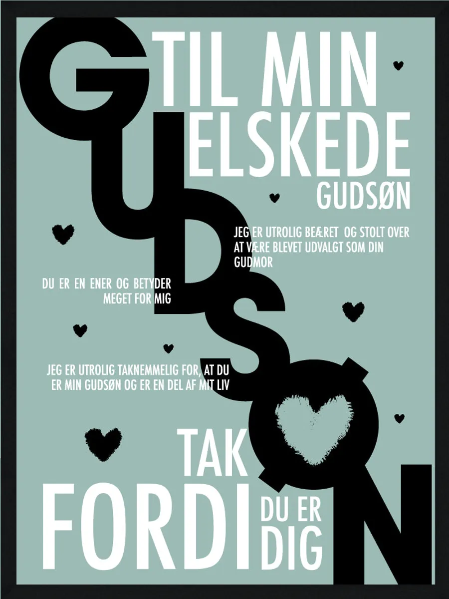 Gudsøn plakat - Personlig plakat