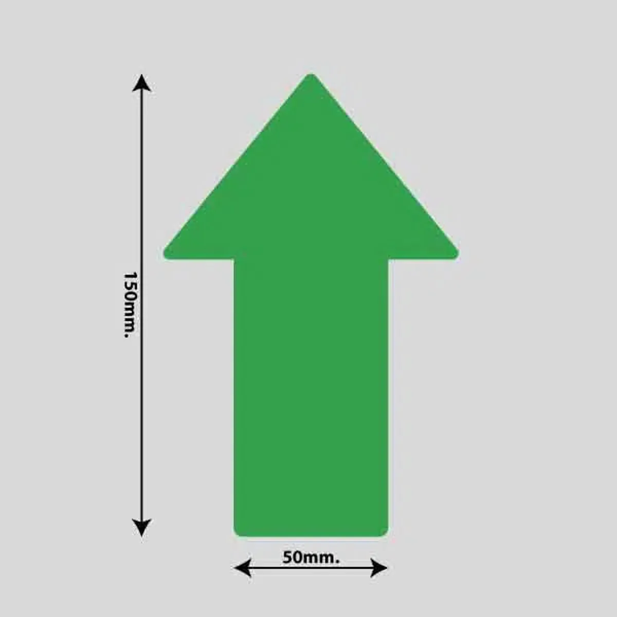 Gulvmarkerings Tape og Symboler. - Grøn / Pil 100mm x 150mm (10 stk. pakke)