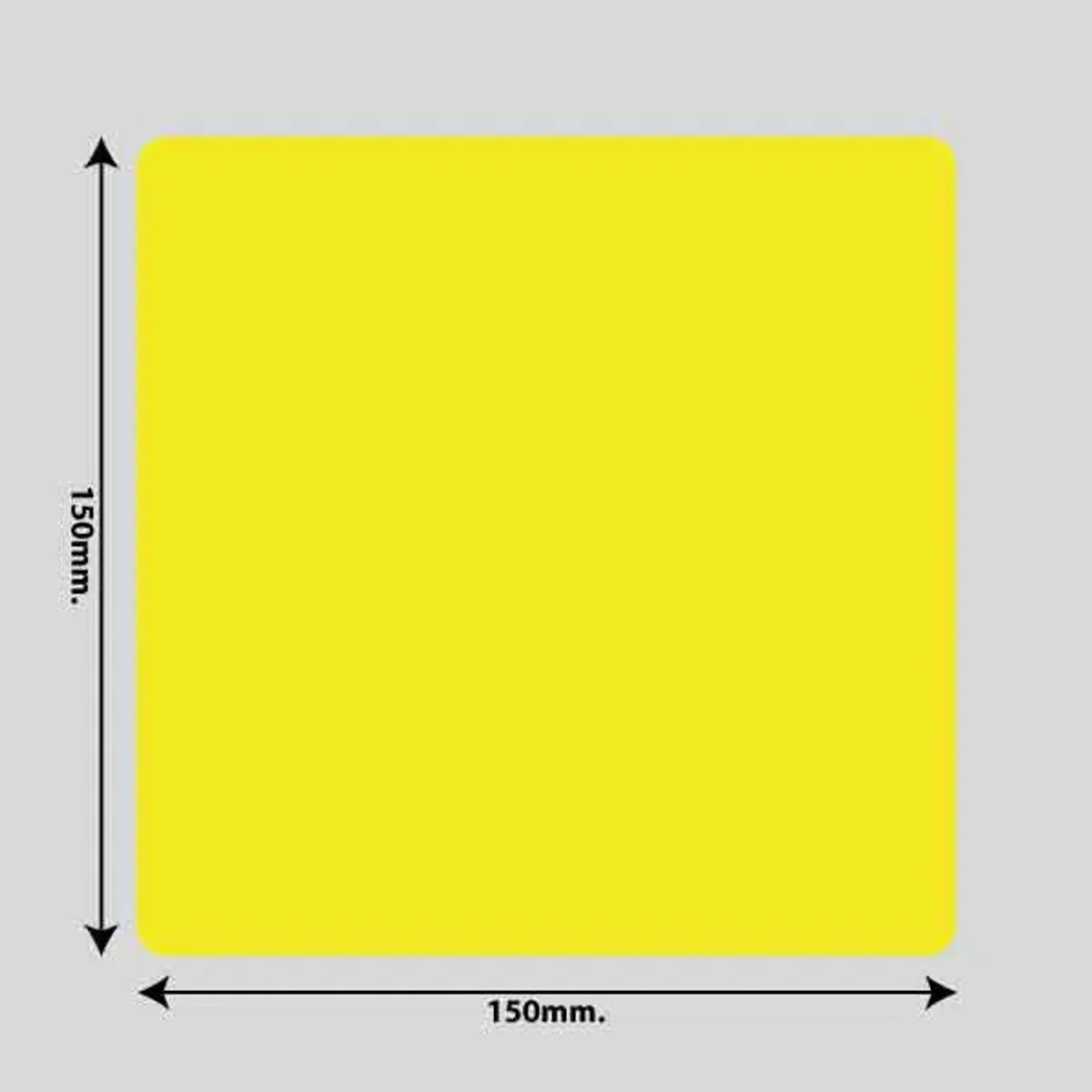 Gulvmarkerings Tape og Symboler. - Gul / Firkant 150mm x 150mm (10 stk. pakke)