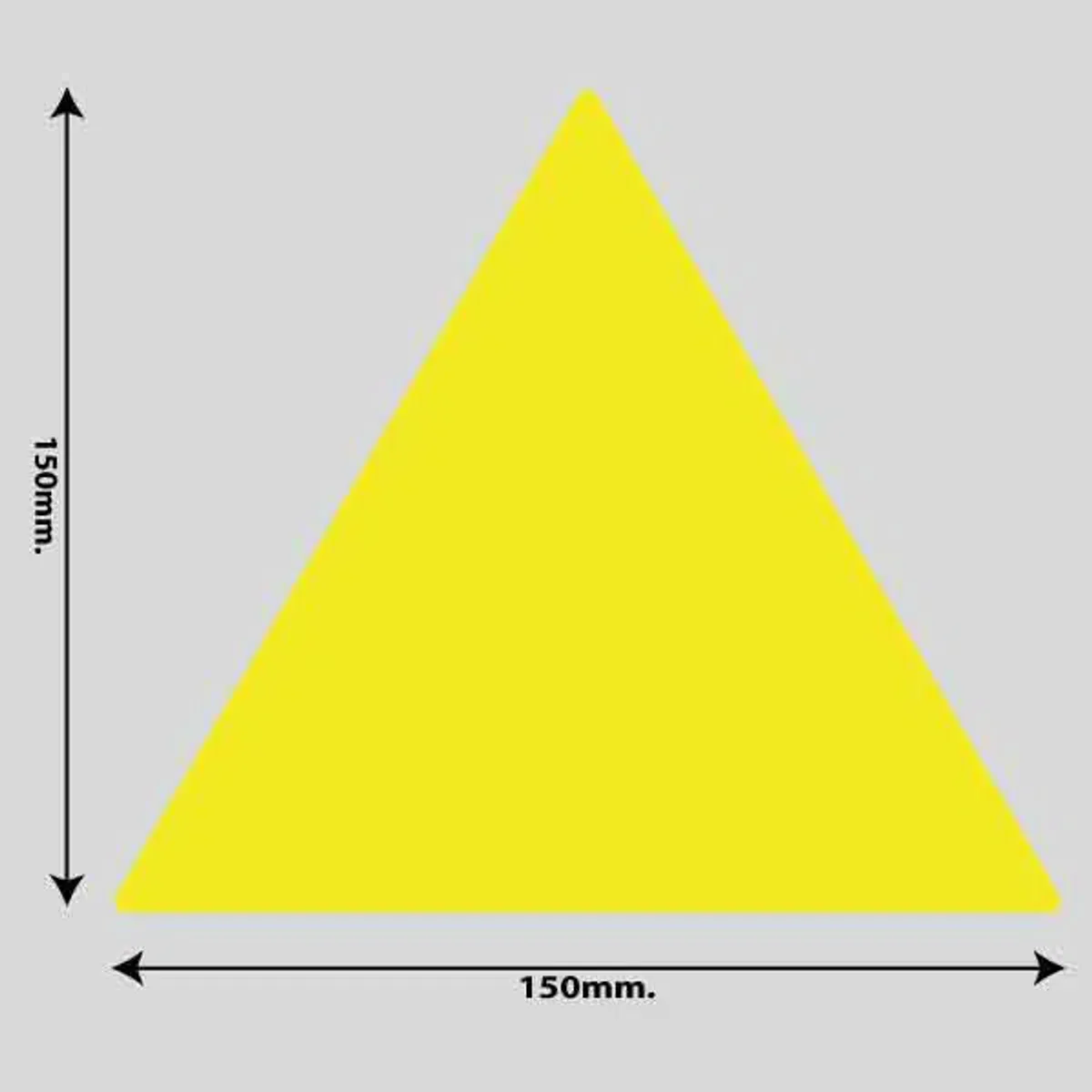 Gulvmarkerings Tape og Symboler. - Gul / Trekant 150mm x 150mm (10 stk. pakke)