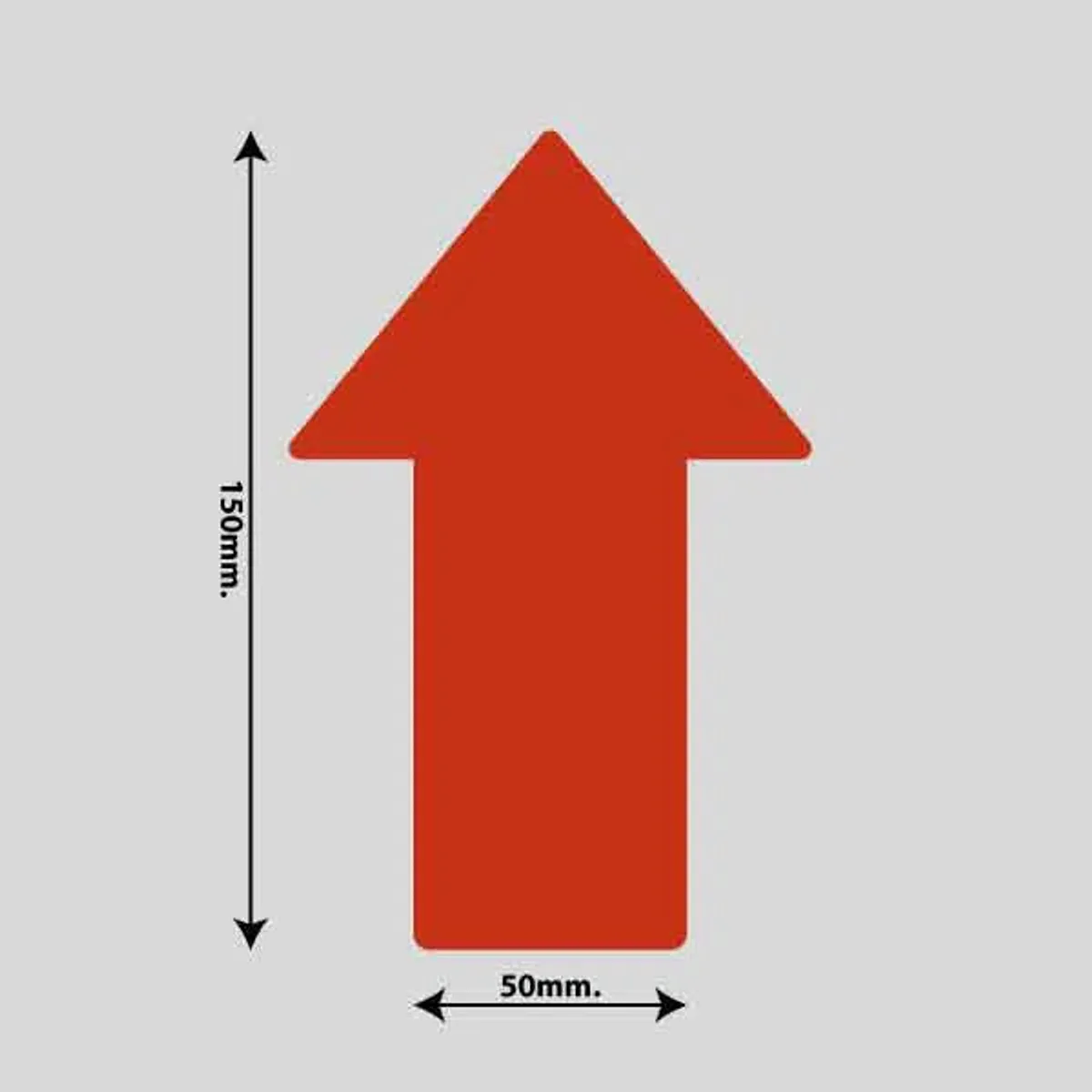 Gulvmarkerings Tape og Symboler. - Rød / Pil 100mm x 150mm (10 stk. pakke)