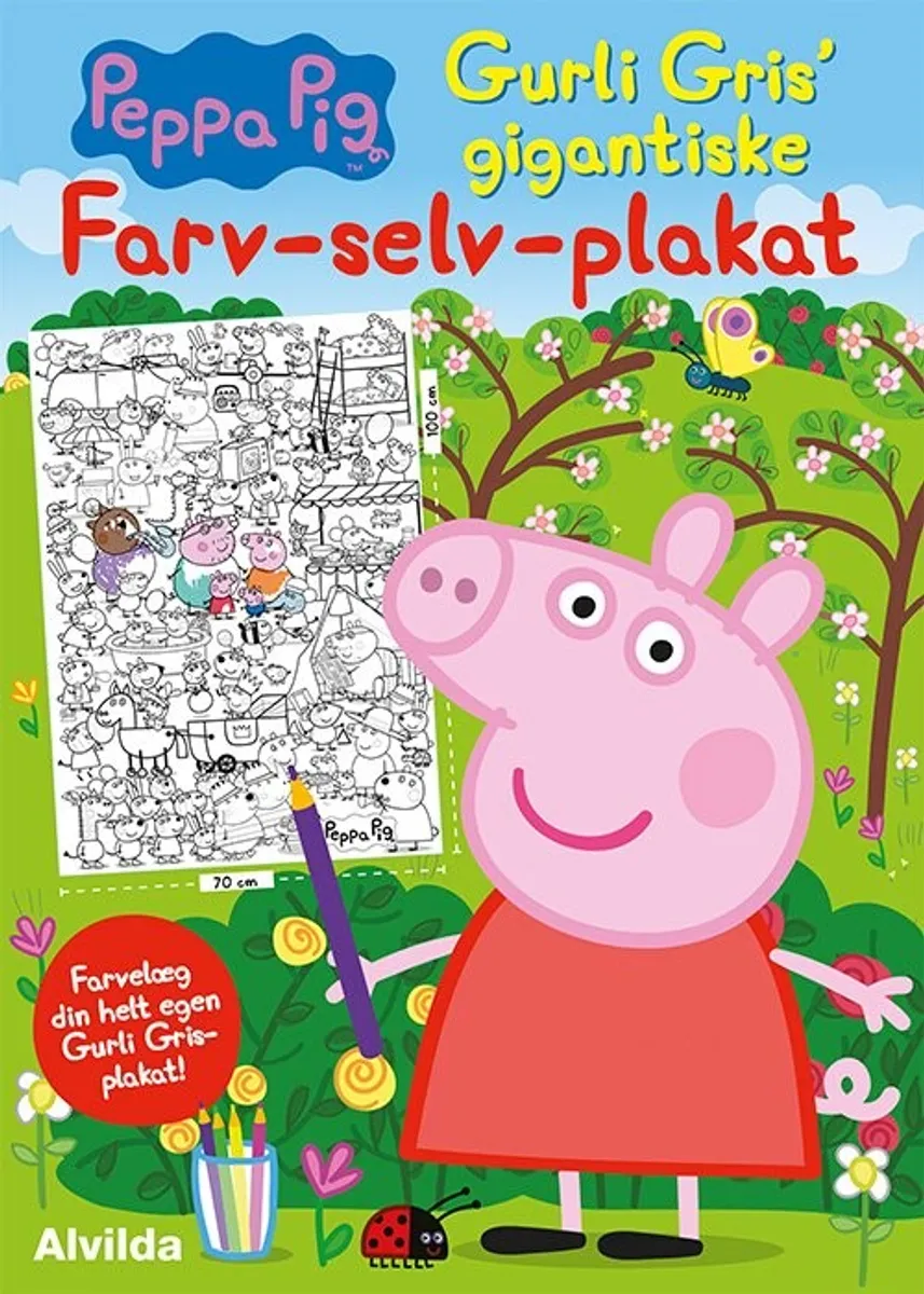 Gurli Gris - Plakat Til Farvelægning - Farv-selv-plakat