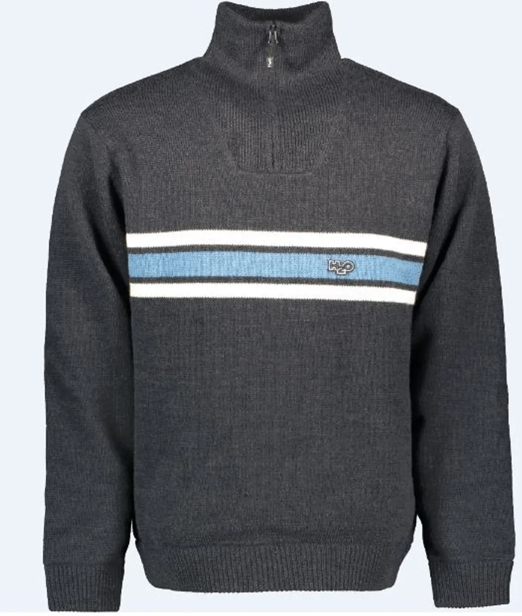 H2o Icon Stripe Wind Knit Herre (Farve: Mørkeblå, Størrelse: L)