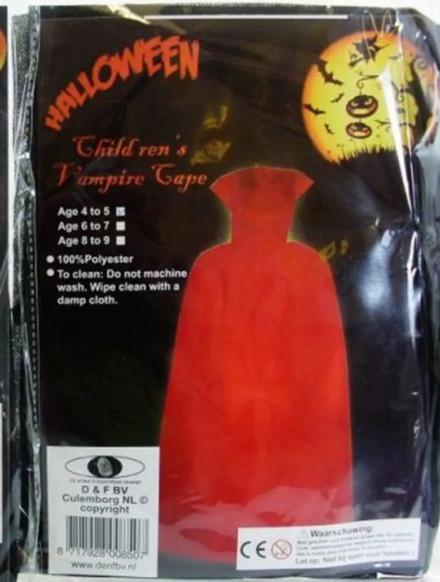 Halloween Costumes - Children's Vampire Cape Kostume L