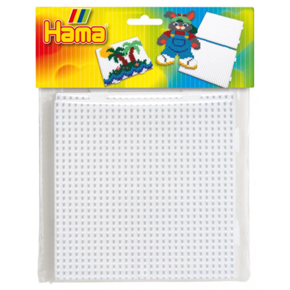 Hama Midi Perleplade 4458 Samleplade Firkant Hvid - 2 stk