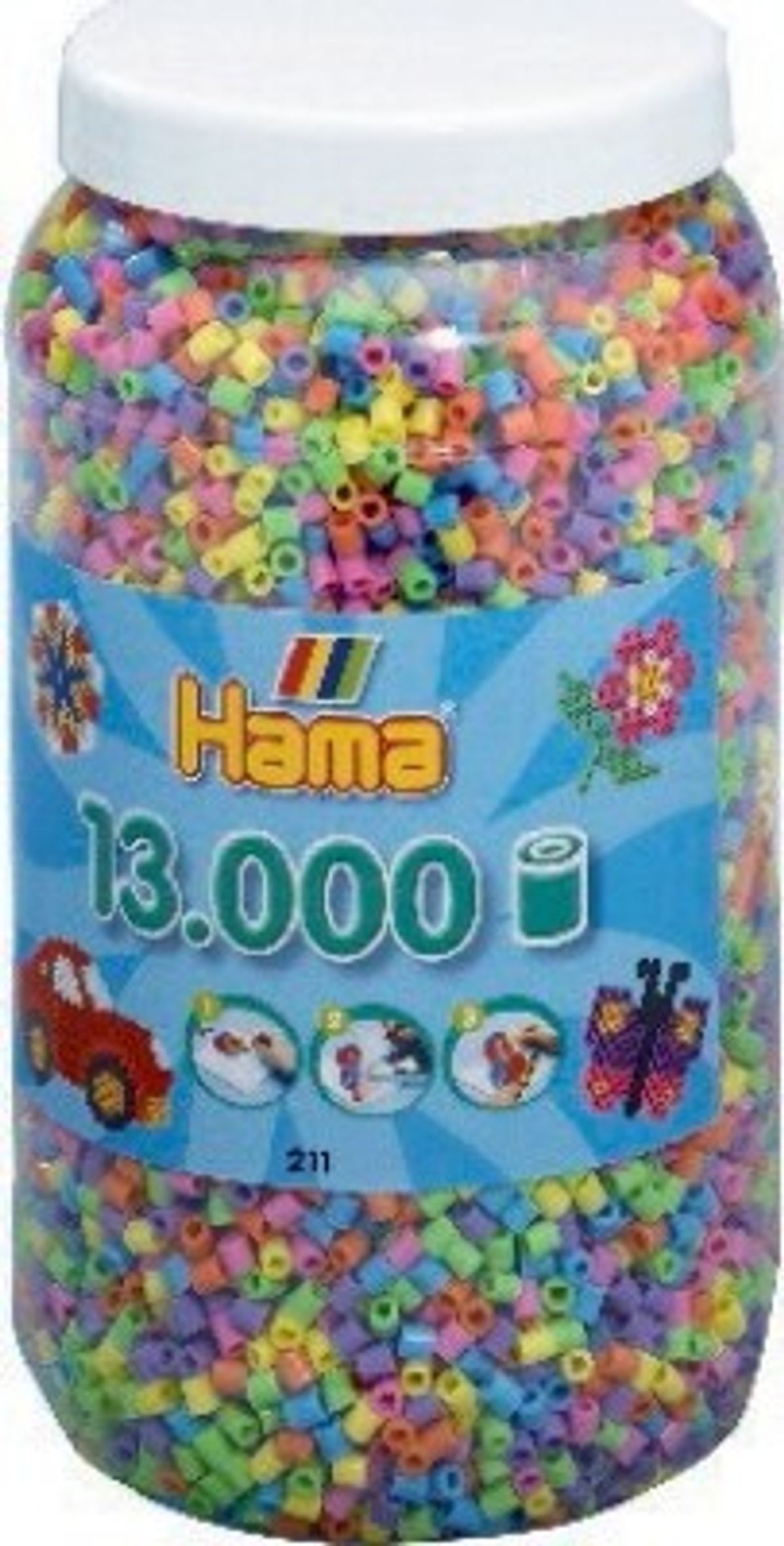 Hama Midi Perler - Pastel Mix 50 - 13.000 Stk - 211-50