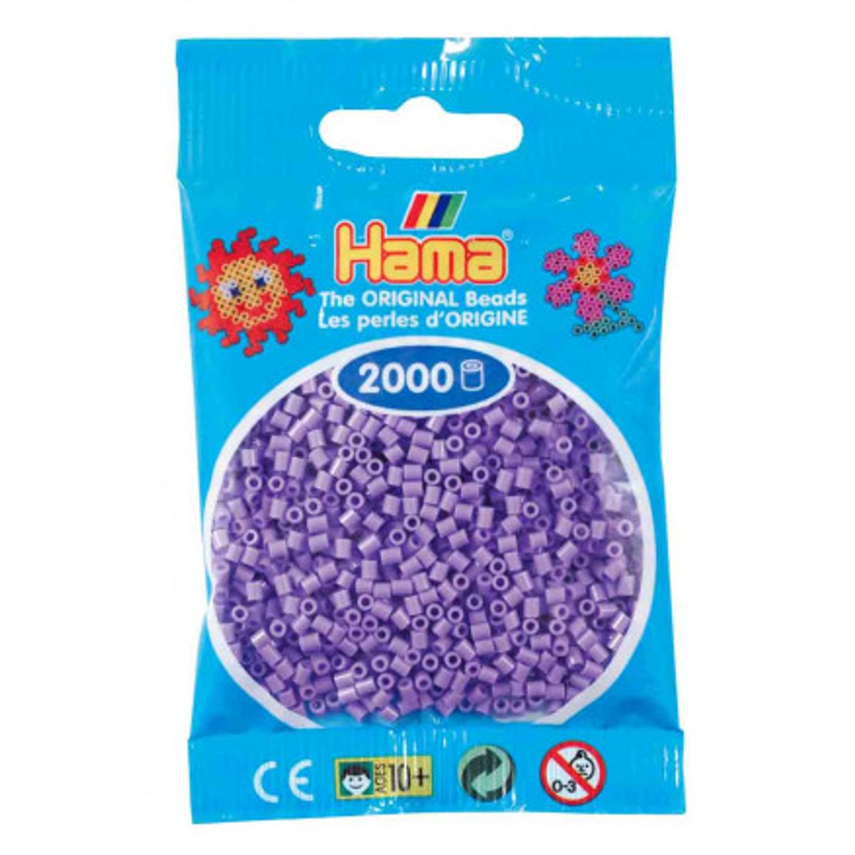 Hama Mini Perler 501-45 Pastel Lilla - 2000 stk