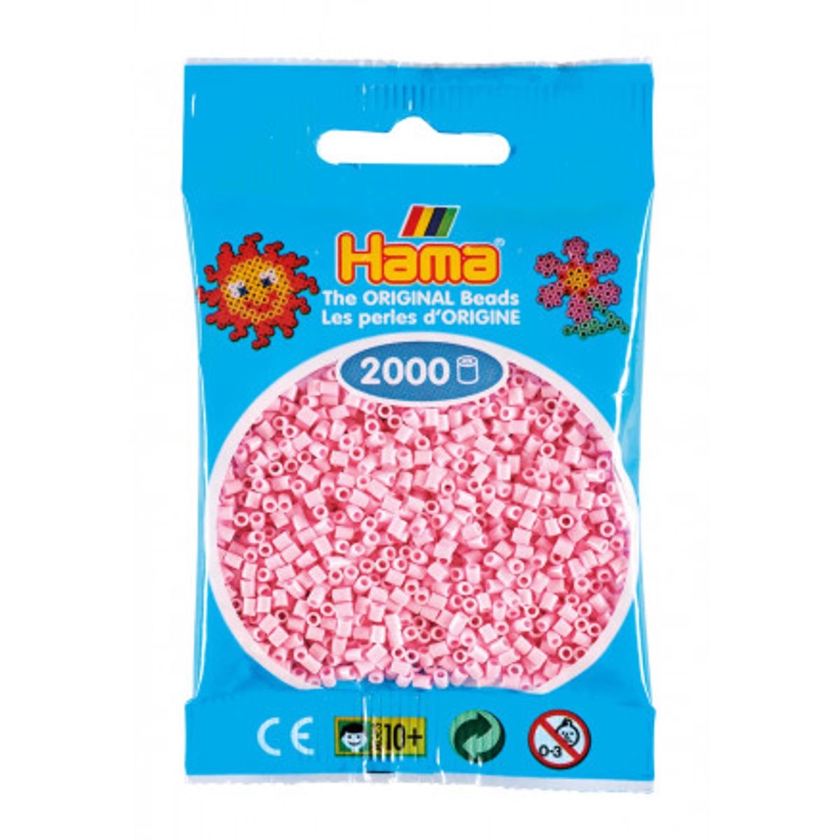 Hama Mini Perler 501-95 Pastel Rosa - 2000 stk