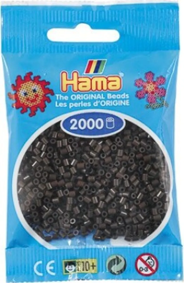 Hama Mini Perler - Brun - 2.000 Stk. - 501-12