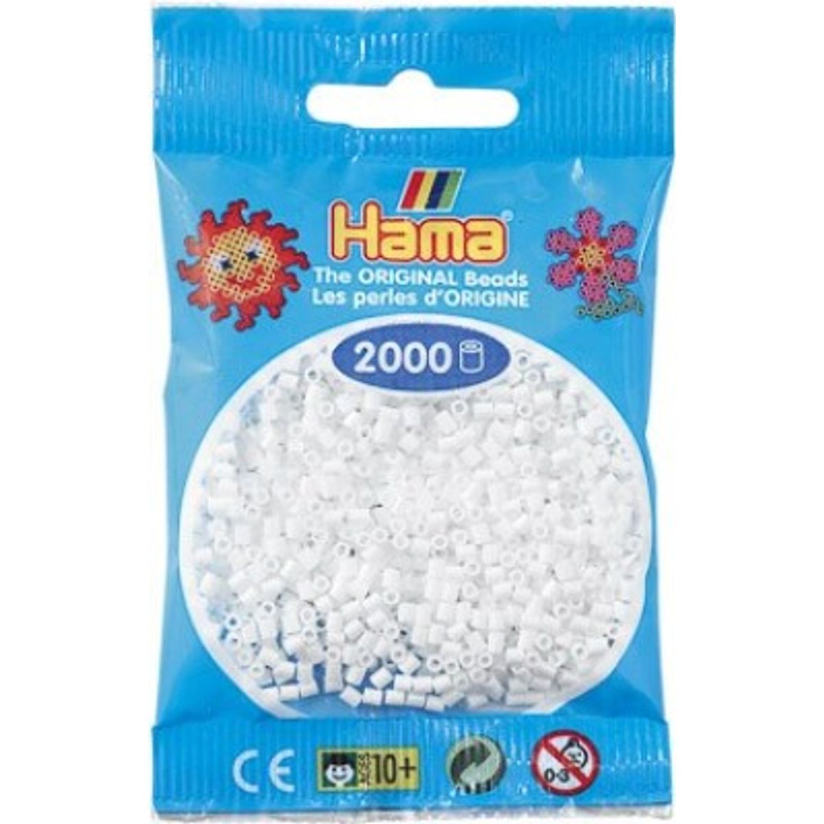 Hama Mini Perler - Hvid - 2.000 Stk. - 501-01