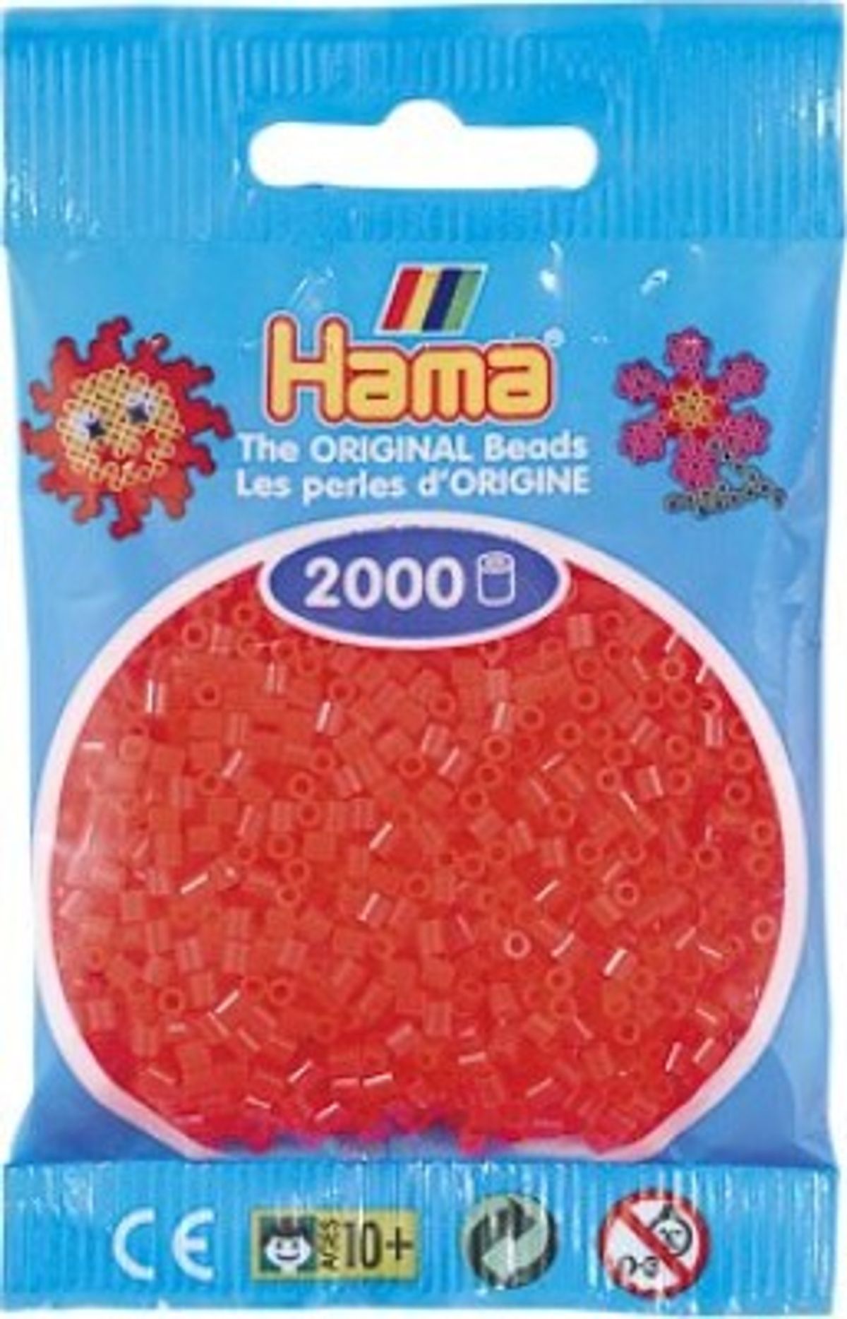 Hama Mini Perler - Neon Rød - 2.000 Stk. - 501-35