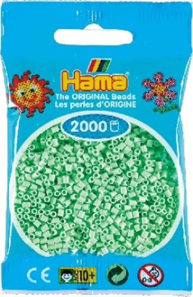 Hama Mini Perler - Pastel Mint - 2.000 Stk. - 501-98