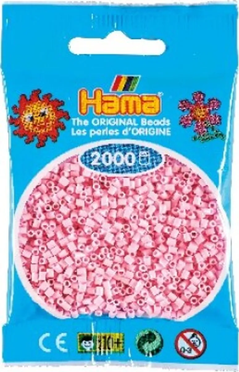 Hama Mini Perler - Pastel Rosa - 2.000 Stk. - 501-95