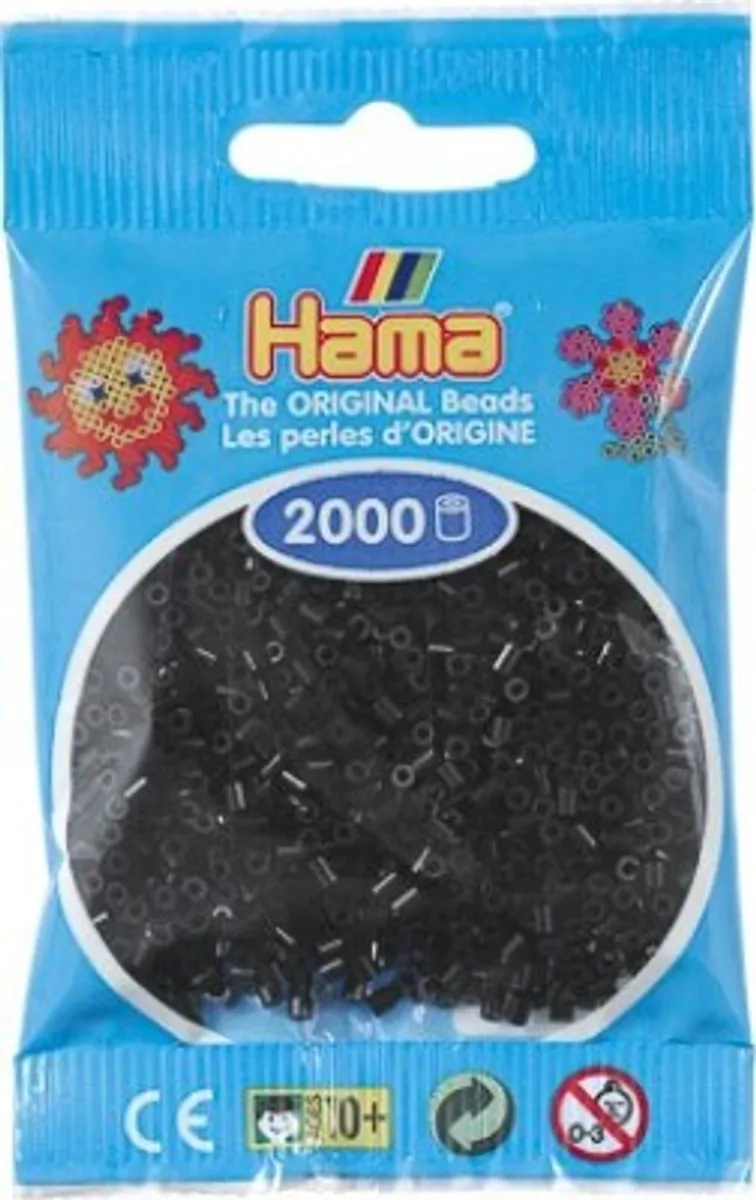 Hama Mini Perler - Sort - 2.000 Stk. - 501-18