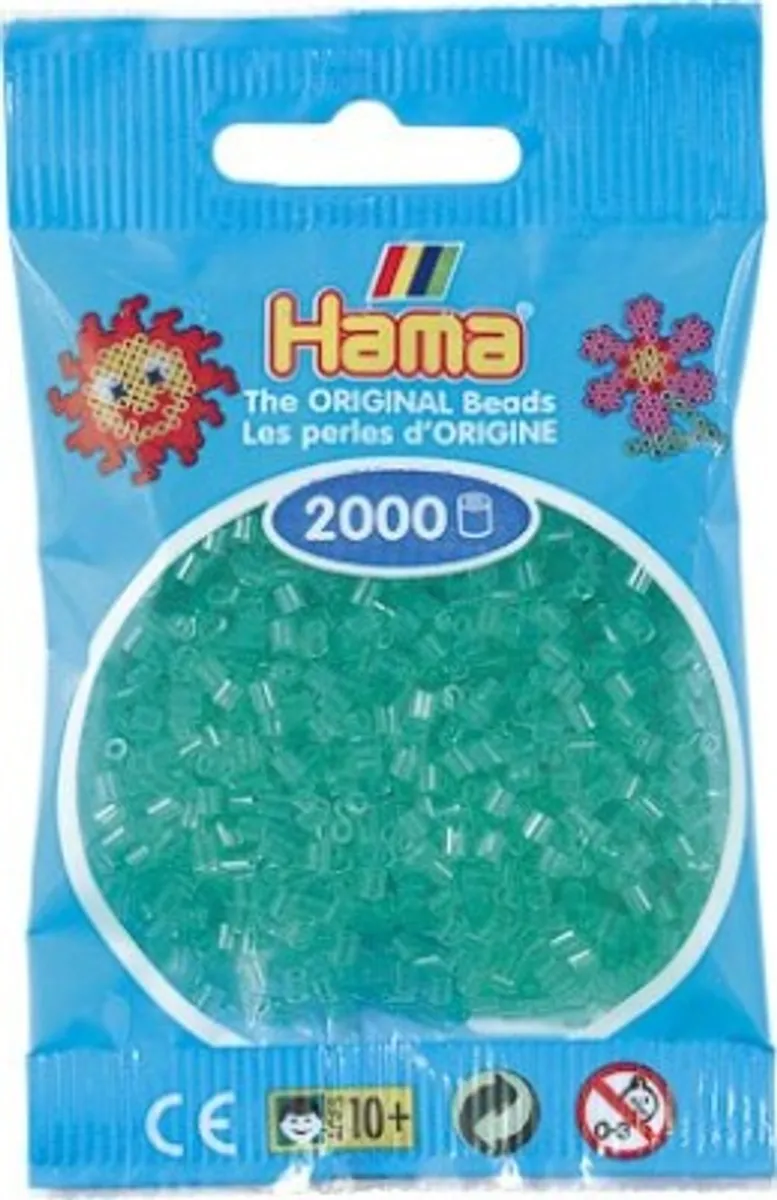 Hama Mini Perler - Transparent Grøn - 2.000 Stk. - 501-16