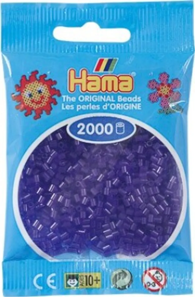 Hama Mini Perler - Transparent Lilla - 2.000 Stk. - 501-24