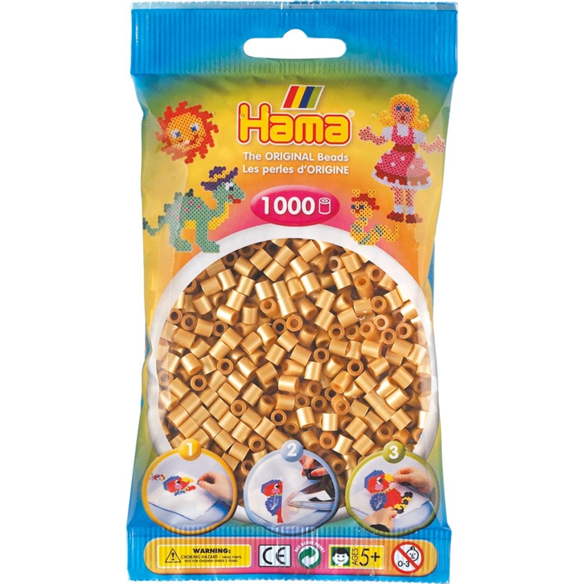 Hama Perler - 1000 stk guld - Midi (207-61)