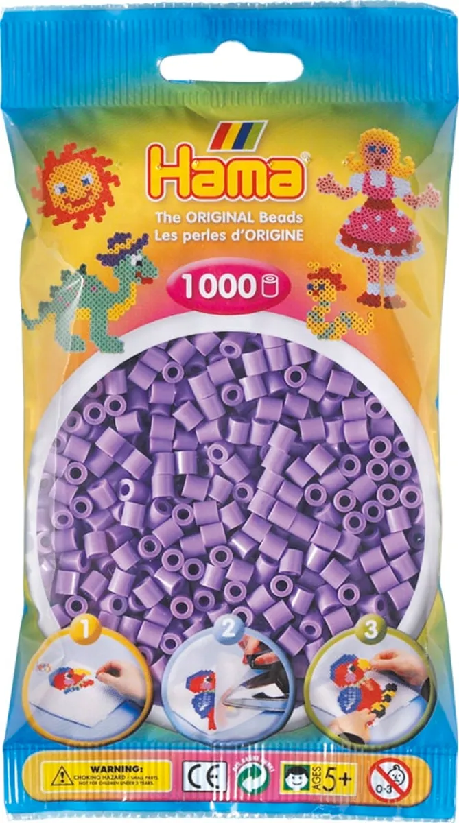 Hama perler 1000 stk Pastel Lilla Midi (207-45)