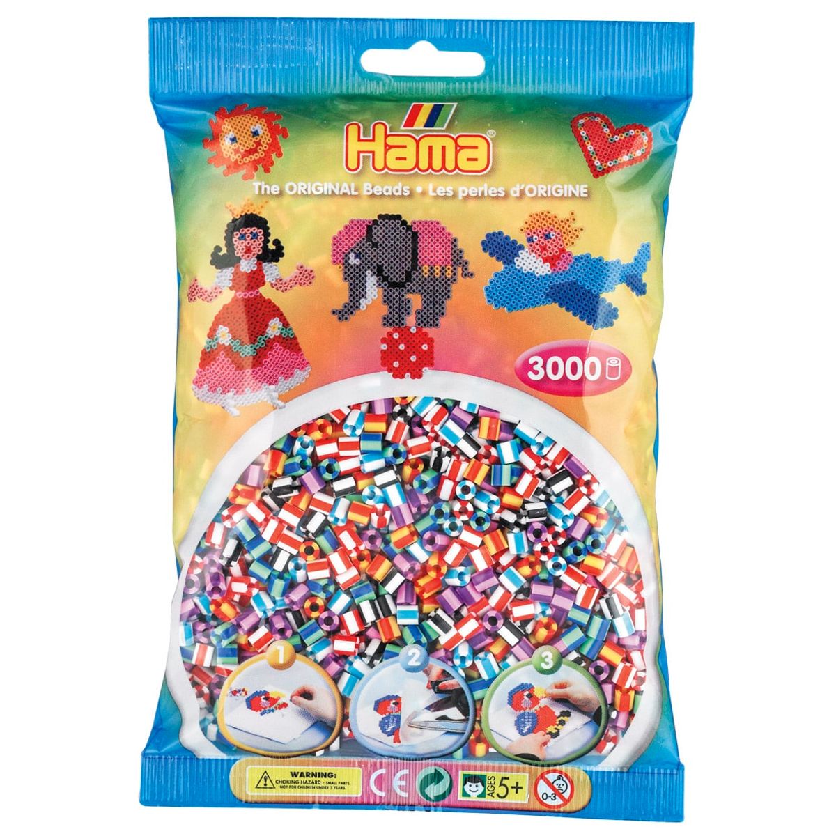 Hama Perler 3000 stk Mix 90 striber (201-90)