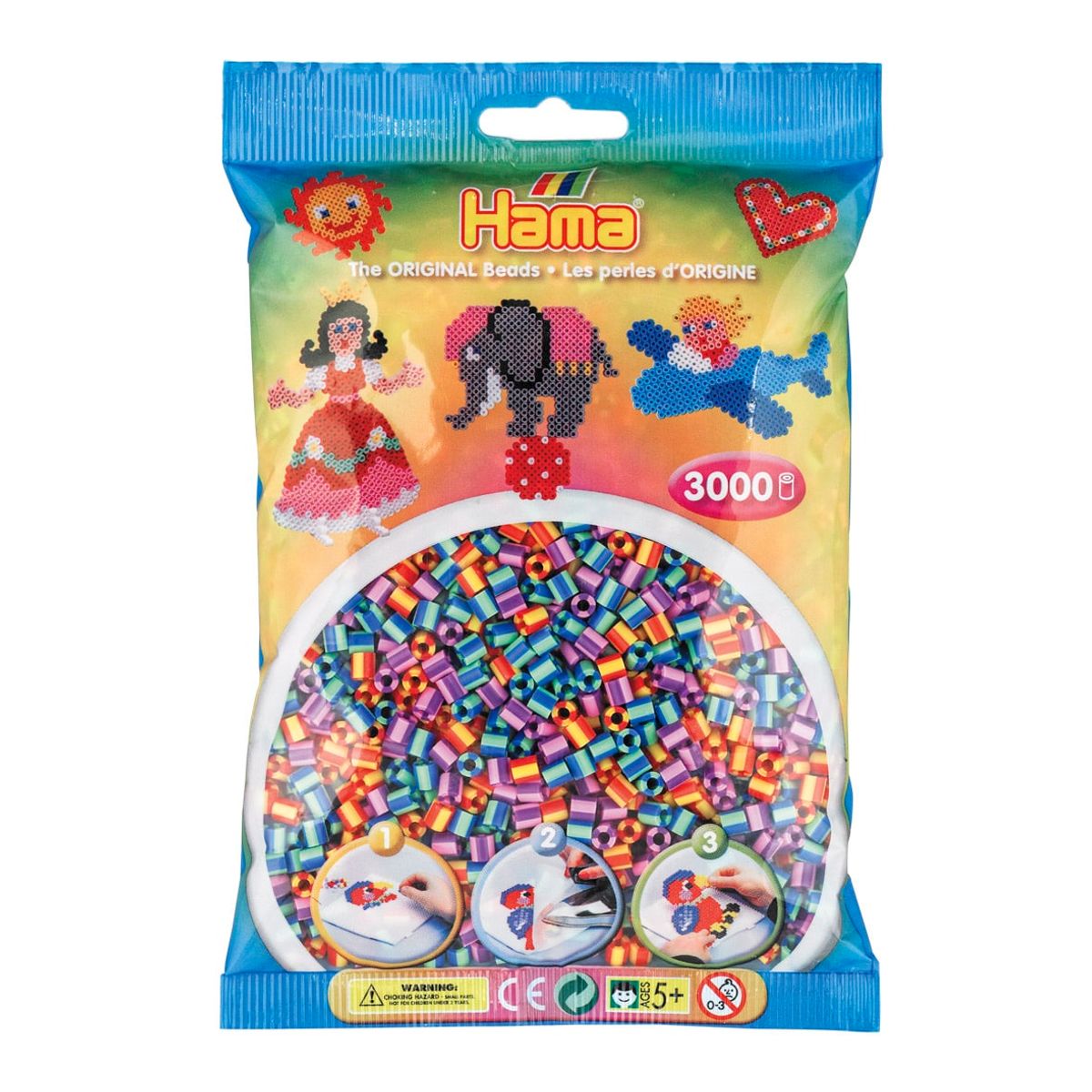 Hama Perler 3000 stk Mix 92 striber (201-92)