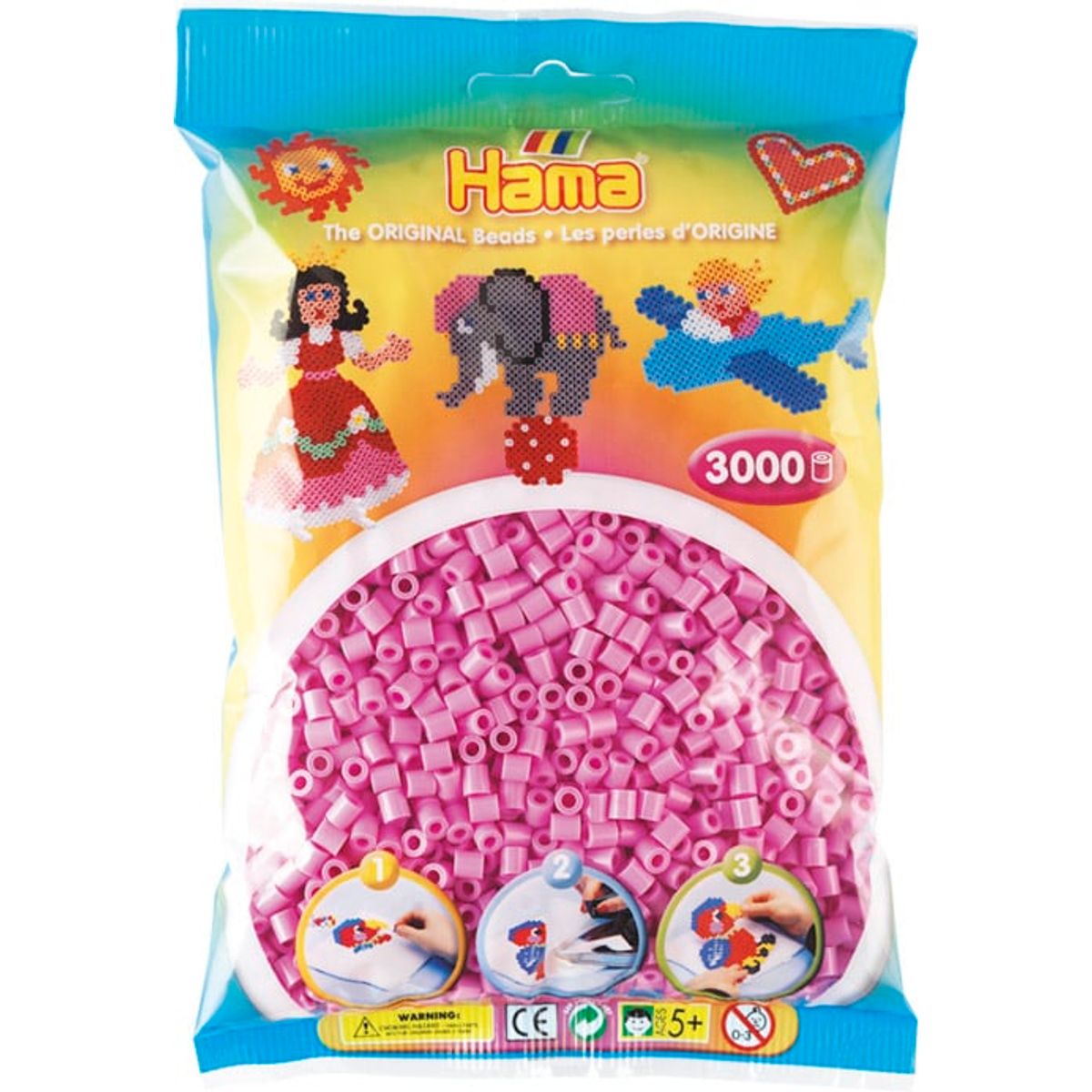 Hama Perler 3000 stk Pastel Pink Midi (201-48)