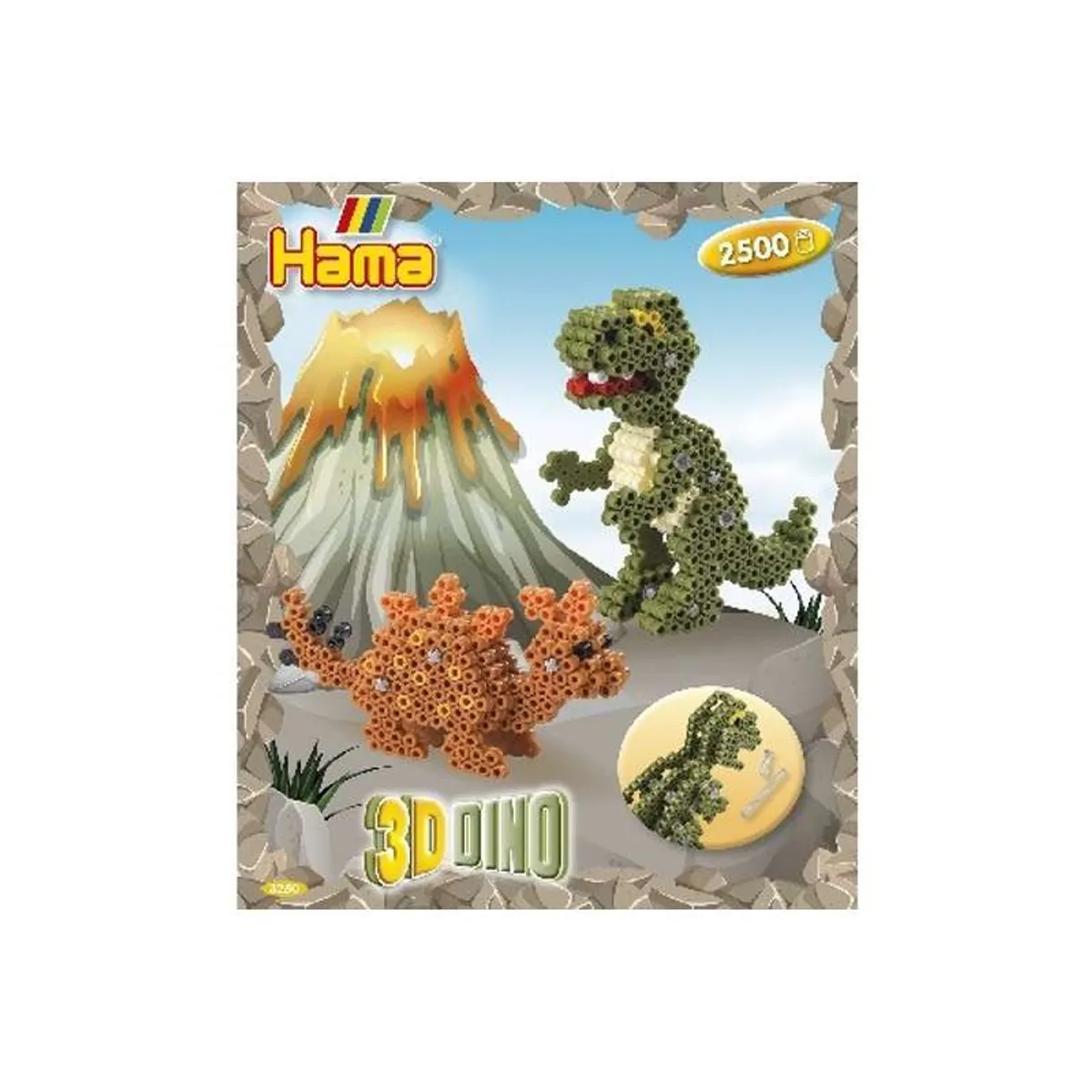 HAMA Perlesæt i Gaveæske - 3D - Dino