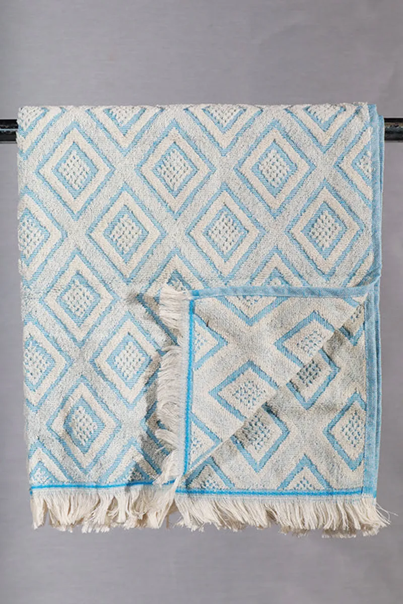 Hamam frotte diamond blå - 70*140cm