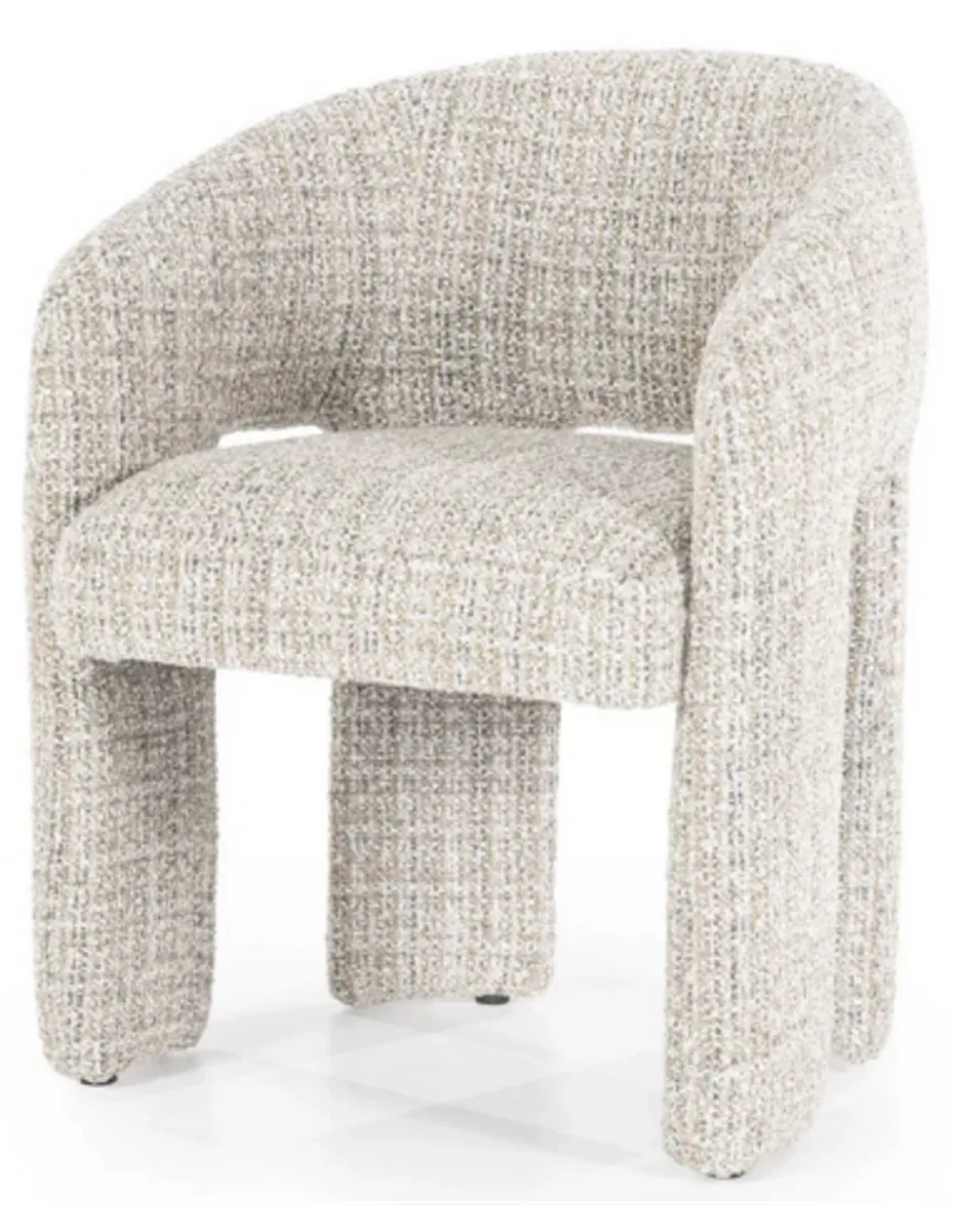 Hamilton spisebordsstol i bouclé H80 cm - Meleret taupe