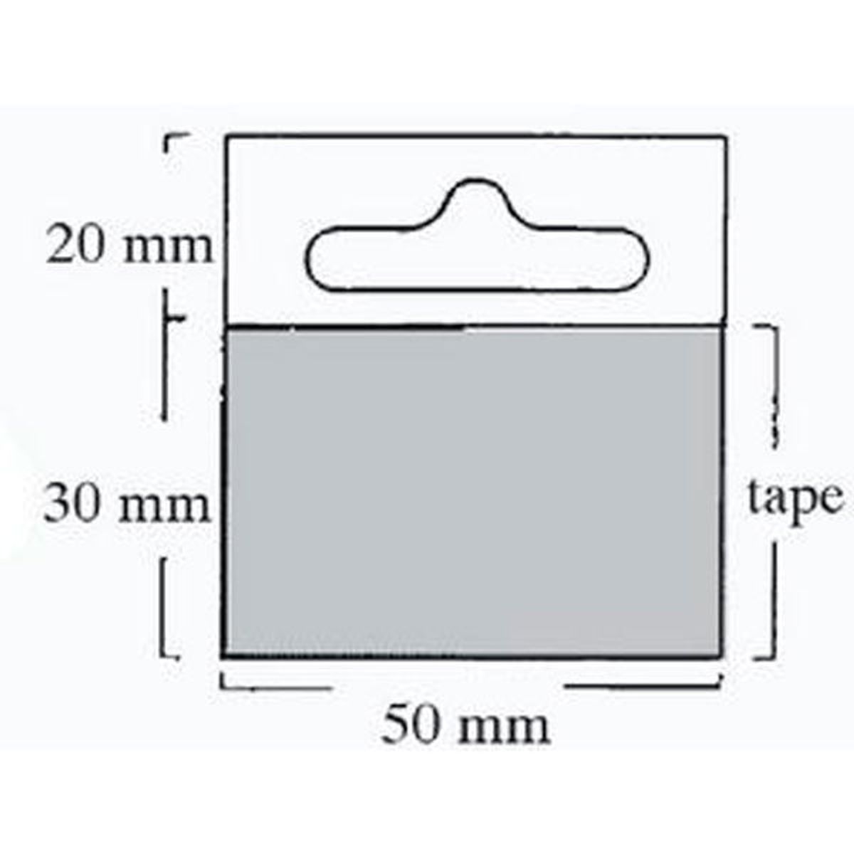 Hang tabs med eurohul 50x50mm 1000stk