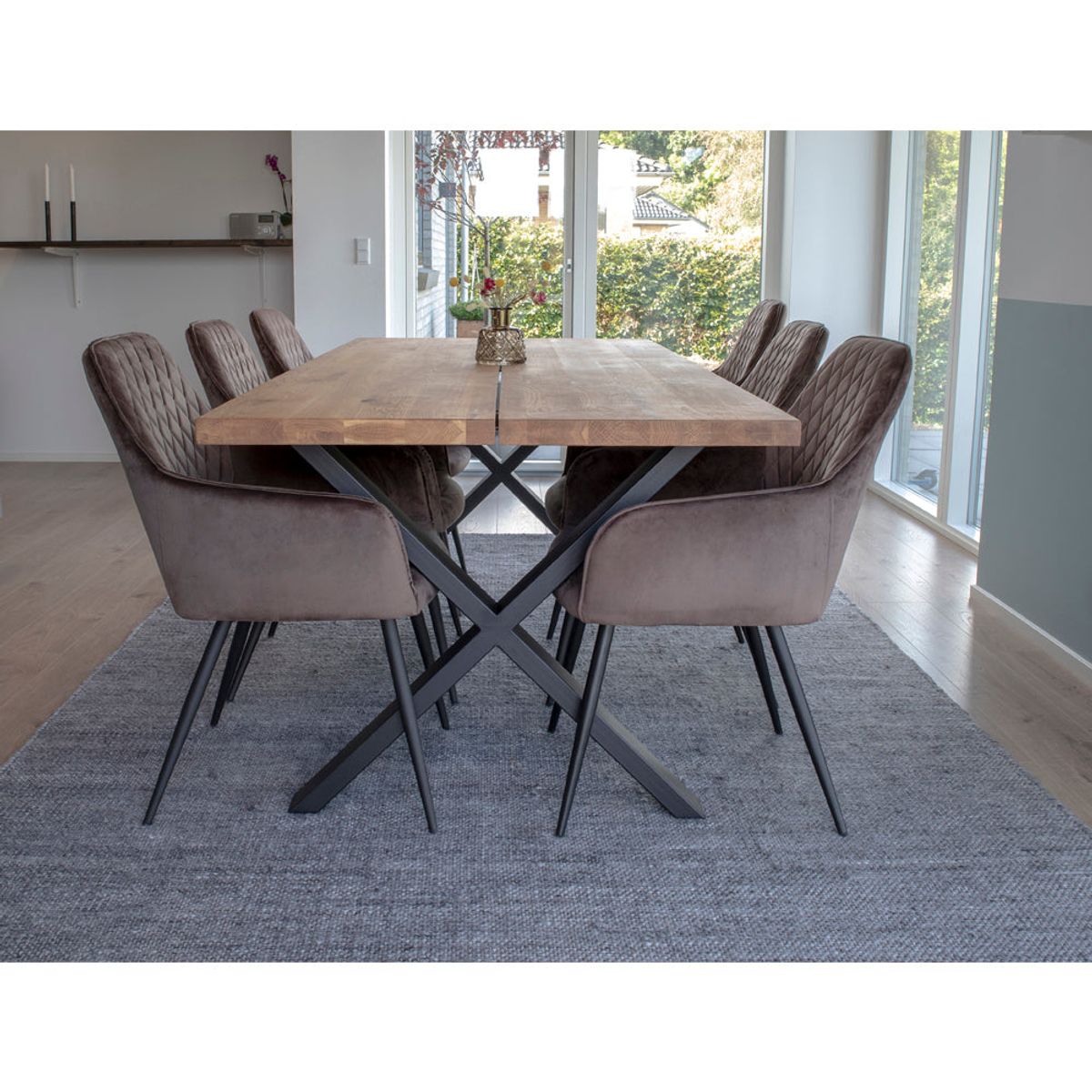 Harbo Spisebordsstol - 2 stk. i mushroom velour HN1208