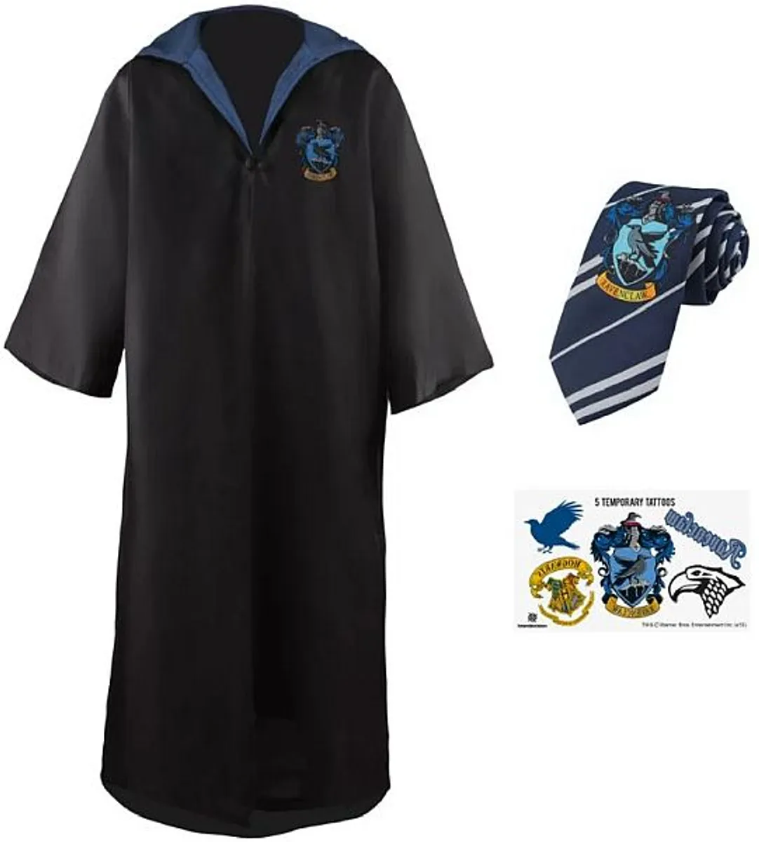 Harry Potter - Budget Line Robe, Necktie, & Tattoo Set - Ravenclaw - Size: Large (L)