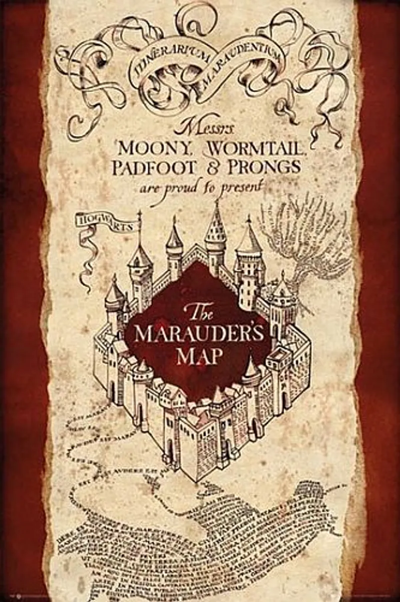 Harry Potter - Marauders Map - Map Poster/Kortplakat 61x91cm