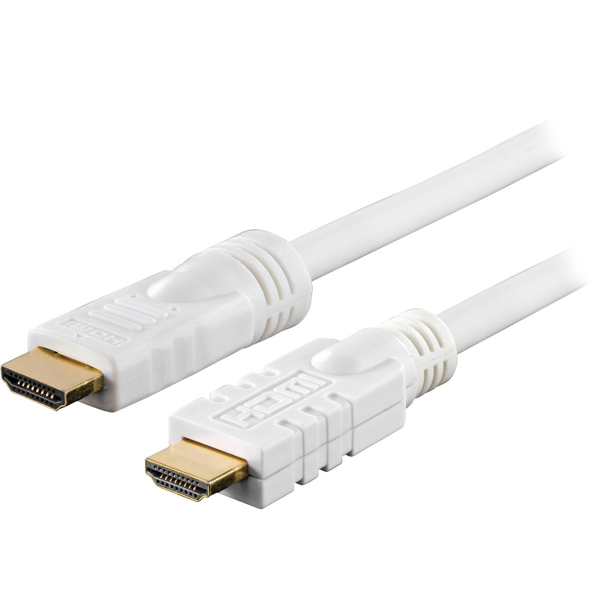 HDMI kabel 1.4 - Aktivt - High Speed med Ethernet - 20m - hvid - Livstidsgaranti