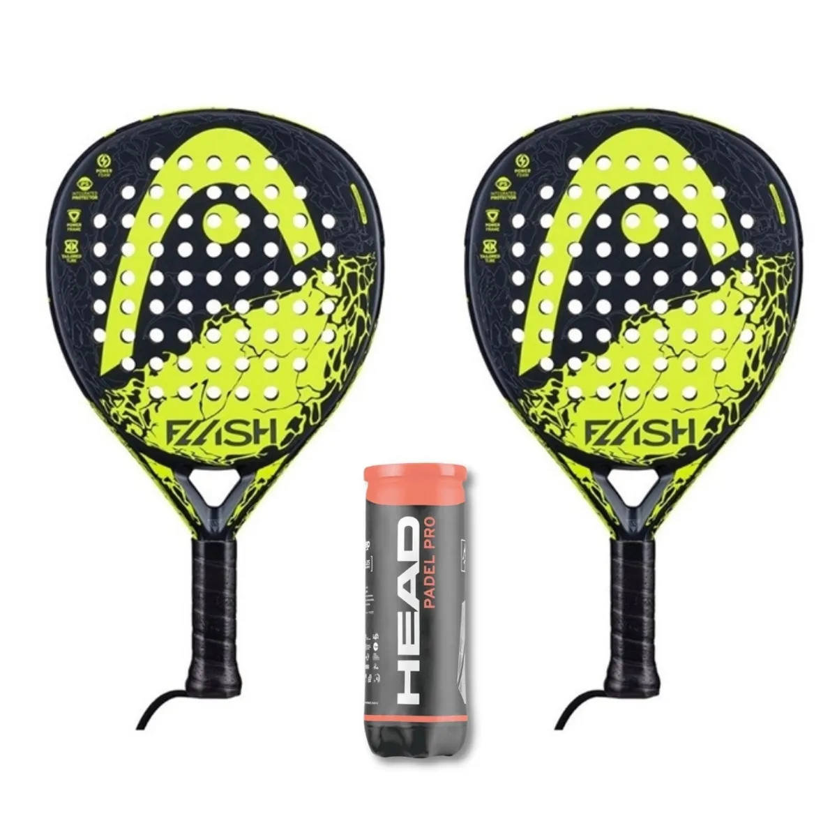 Head Padel Pakketilbud (Head Flash Black/Yellow + Head Padel Pro)