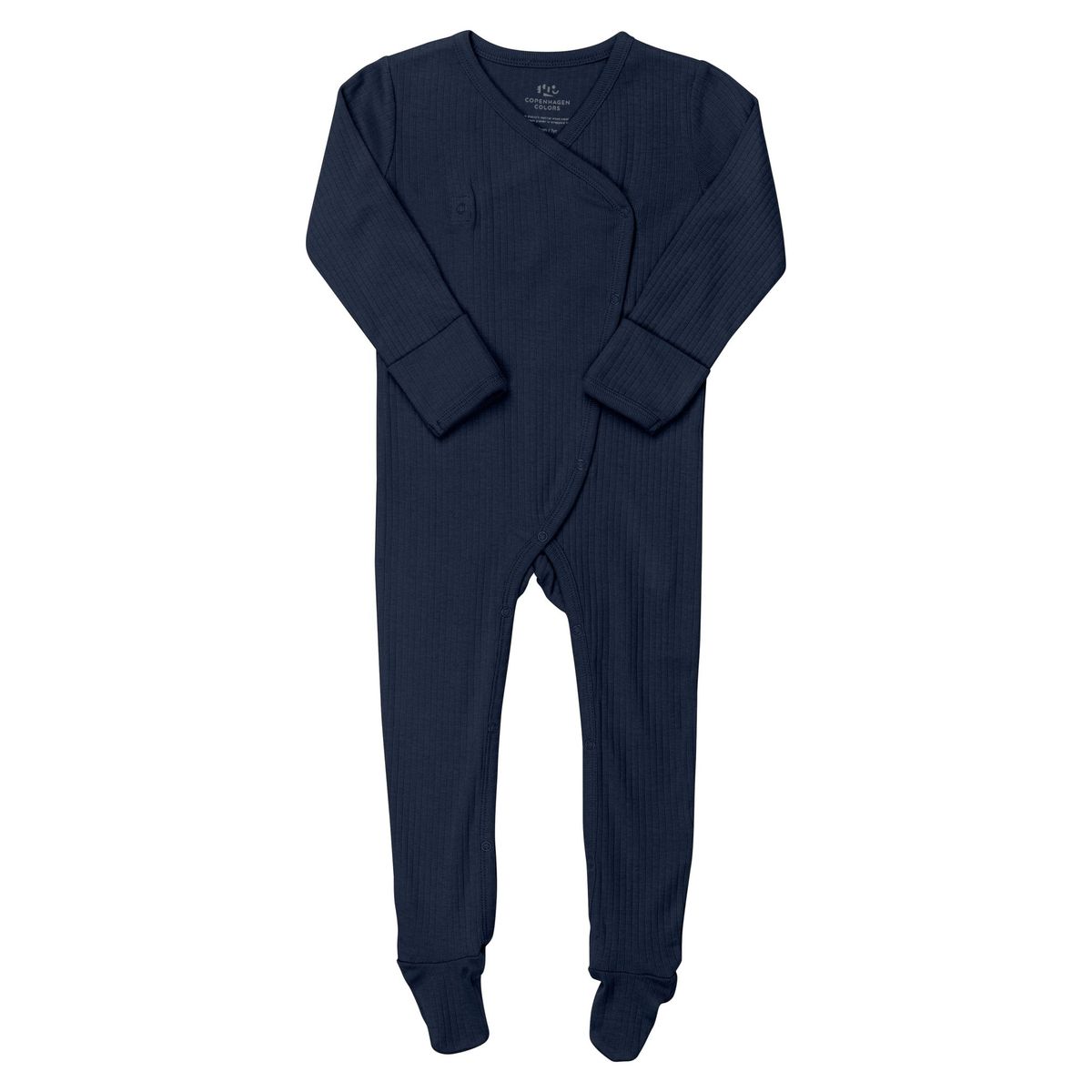 HELDRAGT I RIB JERSEY MED SIDELUKNING - NAVY - NAVY / 56